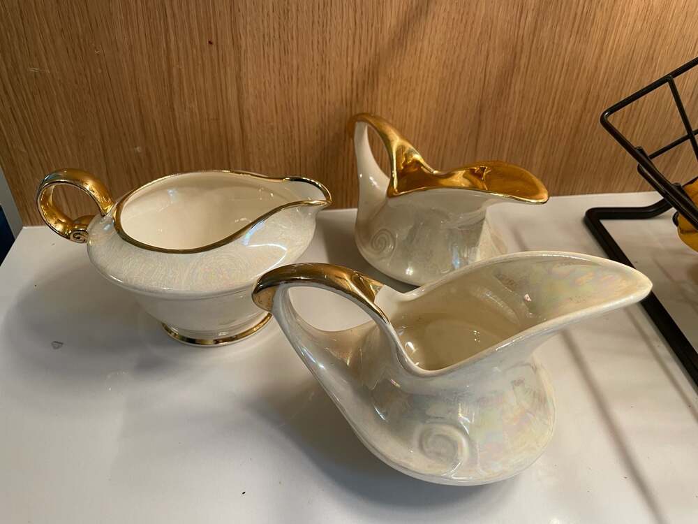 Vintage Pearl China Co. Iridescent Lusterware Creamer Set